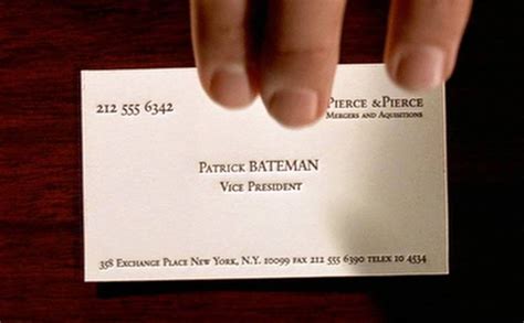 patrick bateman business card template